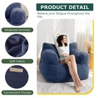 Giant Bean Bag Chair For Adults  Big Comfy Chair With Pocket Armrests