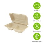 Karat Earth 2-comp 9  x6   Paper Hinged Containers  Pfas Free  Molded Fiber