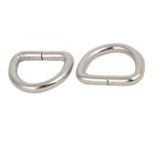20mm Inner Width Metal Half Round Shaped Non Welded D Ring Silver Tone 20pcs