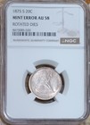 1875-s Twenty Cent Piece  Historical Error Rarity  And Ngc Au-58