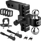 6  Adjustable Trailer Hitch With Anti Rattle Hitch Clamp Fit 2 Inch Receiver    