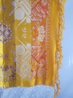 Vintage Gorgeous Wwll Taj Mahal Silk Satin Piano Shawl 1940s Fringes Scarf