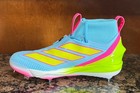 New  Mens Adidas Adizero Impact  2 0 Mid Metal Baseball Cleats Bliss Blue pink