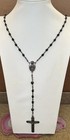 Antique Rosary Sterling Silver Hallmarked Gk Carved Wood Beads 32    Long 34 Grams