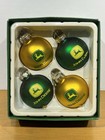 John Deere 4 Glass Ball Ornaments 2 Gold 2 Green Brand New In Box