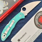 Spyderco Delica 4 Cpm-s30v Wharncliffe Plain Blade Teal Frn Exclusive C11fpwctl