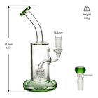 8 5   Green Glass Bong Heavy Water Pipe Glass Hookah Smoking Bong With 14mm Bowl