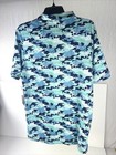 Caddy Cart Men s Polo Shirt Blue Camo Lightweight Pullover Top