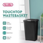 Sterilite 13 Gallon Touchtop Wastebasket With Titanium Latch  Black  4 Pack 