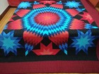 King  Size  Machine Pieced And Quilted  Patchwork Quilt  162b