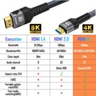 Hdmi 2 1 8k 60hz 4k 120hz 48 Gbps Cord Ultra Hd Braided Earc Hdr Cable For Hdtv