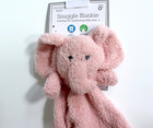 Modern Baby Pink Elephant Snuggle Blankie Lovey Plush Security Blanket 15 5 In