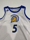 Game Worn Used Adidas San Jose State Spartans Sjsu Basketball Jersey Med 5  5