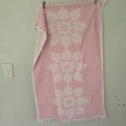 2 Vintage Cannon Royal Family Bath Towels Fringe Pink Mcm Snowflake Glamorous 