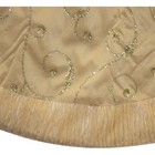 Kurt Adler Christmas Tree Skirt With Sequined Pattern Design  Gold  50in