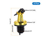 4pcs Stainless Steel Bottle Pourers  Liquor Spout Wine Bottle Stoppers  Gold