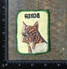 Vintage Boxer Dog Breed Animal Pet Embroidered Sew-on Patch Portrait 1970s Twill