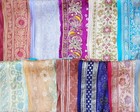 Very Rare Lot Antique Vintage Sari Trim Lace Edging Ribbon 25 Pieces Craf Ds95