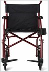 Medline Ultra Lightweight Transport Wheelchair  Foldable  19    Seat  Red Frame