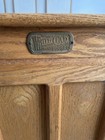 Vintage White Clad Oak Wood Ice Box Nightstand Cabinet Chest End Table Free Ship