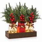 Winter Mason Jar Table Decor - Festive Xmas Centerpieces For Holiday Tables