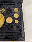 Vintage Portable Brass Balance Scale Set With Weights Black Velvet Case