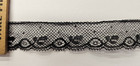 Vintage antique  Black  French  3 4  Cotton Leavers Lace  23 Yards