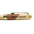 Personalized Custom Engraved Maple Rosewood Ballpoint Clip Pen Black Gift Box 
