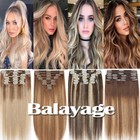 Clearance Thick Clip In 100  Remy Double Weft Human Hair Extensions Full Head