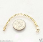 3mm Heavy Duty Solid Cable Chain Necklace Extender Clasp Real 14k Yellow Gold