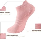 Women   s Yoga Pilates Grip Socks 5 Pack Non-slip Crew Socks For Barre Gym