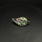 Stunning Vintage Taxco Sterling Silver Abalone Leaf Brooch Pin 925 Mexico 2 8g