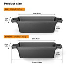 Heimekite 9x5 Inch Cast Iron Loaf Pan With Lid 2 Piece Set Black