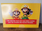 Super Mario Maker 2 Nintendo Promo Sticker Activity Poster Factory Sealed Switch