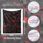 Lightweight Fleece Blanket super Soft Cozy Fluffy Plush Geometric Red Black