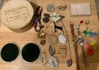 Vintage Mixed Junk Drawer Lot     Keychains  Watch  Jewelry  Pins