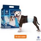 Male Dog Wrap  Disposable Diapers With Wetness Indicator  Medium  50 Count