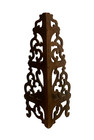 Antique Cut Outs Mahogany Wood Table Top Or Wall Hanging 3 Tier Corner Shelf