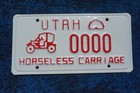 Utah Horseless Carriage Sample License Plate