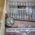 Window Pride Country Geese Valance 70x12 Cream Vtg 1987 Knitted Jacquard Lace