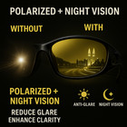 Polarized Night Driving Glasses Anti Glare Vision Fit Over For Men Women
