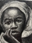 Original Charcoal Drawing Sylvia Stapleton    92     no Where To Go    19   x25    Framed