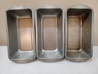 Lot Of 3 Stackable Aluminum Baking Meatloaf Bread Loaf Pans 8 5  X 4 5  X 2 5 