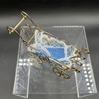Vtg Miniature Doll House Wire Brass Baby Carriage Stroller Buggy