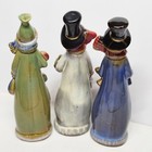 Glazed Pottery 8    Hand Painted Snowman Figurines Set 3 Christmas Winter Holiday