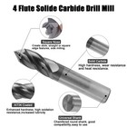 2pcs 4 Flute 90 Degree 1 2  X 1-1 4   X 3   Carbide Drill Mill - Altin Coated