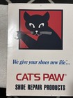 Vintage Cats Paw Store Advertising Sign Cardboard Poster Double Sided 16 5   x12   