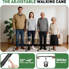 Walking Cane For Men   Women  Sturdy Walking Sticks For Seniors   Foldable  Adju
