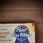 Vintage Pabst Blue Ribbon Beer Sign Porcelain Schaefer Iroquois Schlitz Lonestar