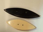 Antique French Ivory Celluloid Tatting Shuttle Used In Lace Making  lot Of 2  